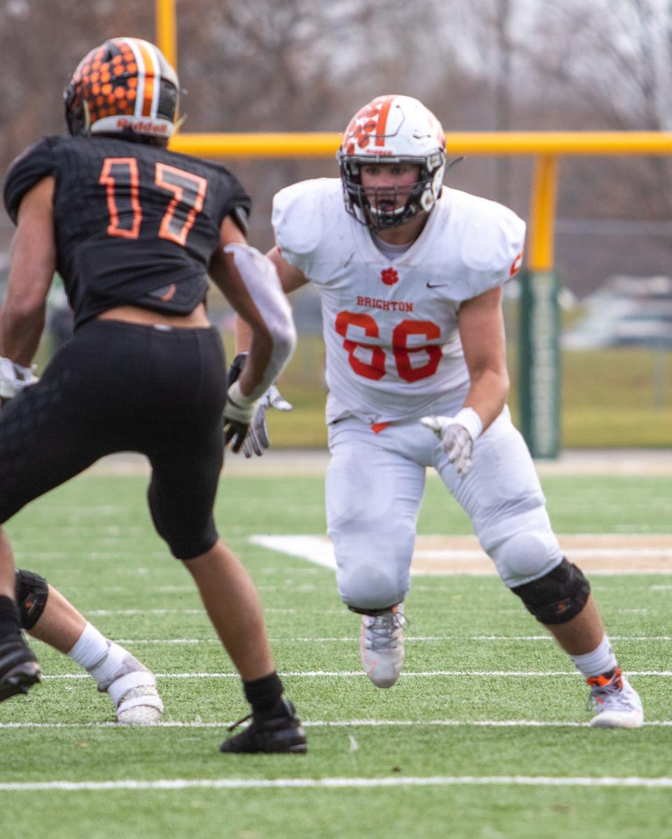 Brighton lineman Nate Hoffman received all-state honorable mention as a senior.