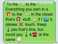 Beyonce lyrics interspersed with emoji