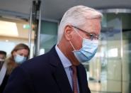 EU's Chief Negotiator Michel Barnier leaves a hotel in London