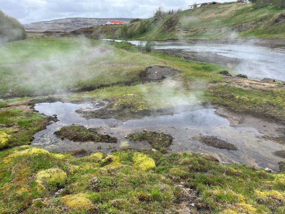 Natural hot springs at the Secret Lagoon.