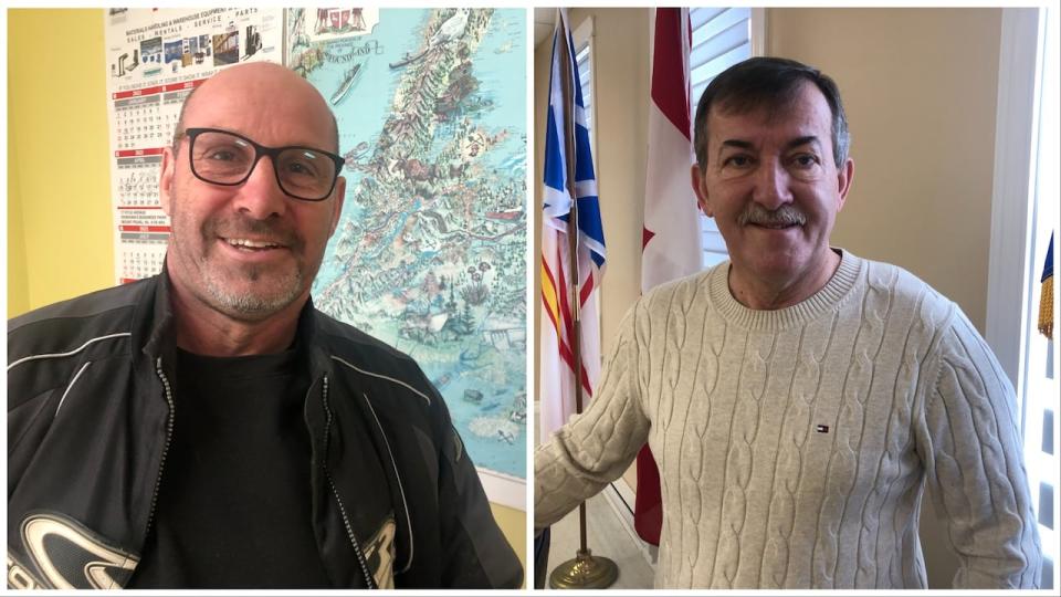 Cox's Cove Mayor Perry Sheppard, left, and Massey Drive Mayor Don Brown said they're interested to see switching from RCMP to RNC jurisdiction will impact their communities. 