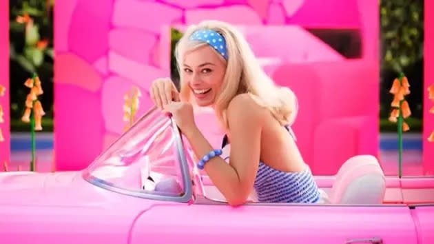 Margot Robbie in a first-look photo from the Barbie movie
