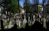 Tombstones are seen at the Old Jewish Cemetery in Prague