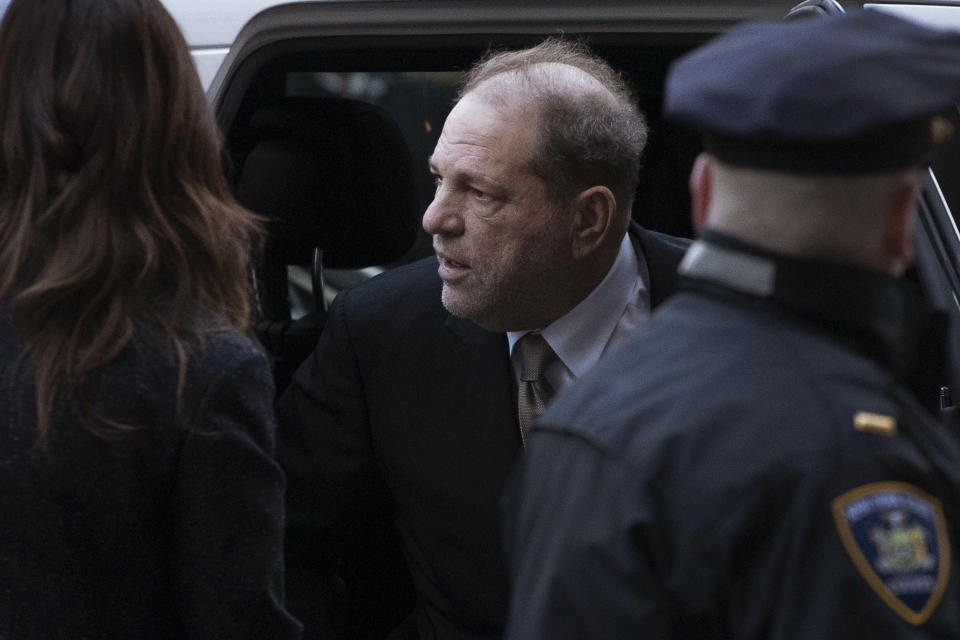 Harvey Weinstein arrives at court for jury selection in his sexual assault trial Wednesday, Jan. 8, 2020, in New York. (AP Photo/Mark Lennihan)