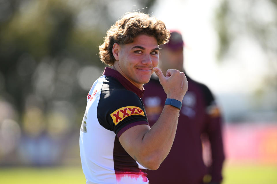 Reece Walsh during training.