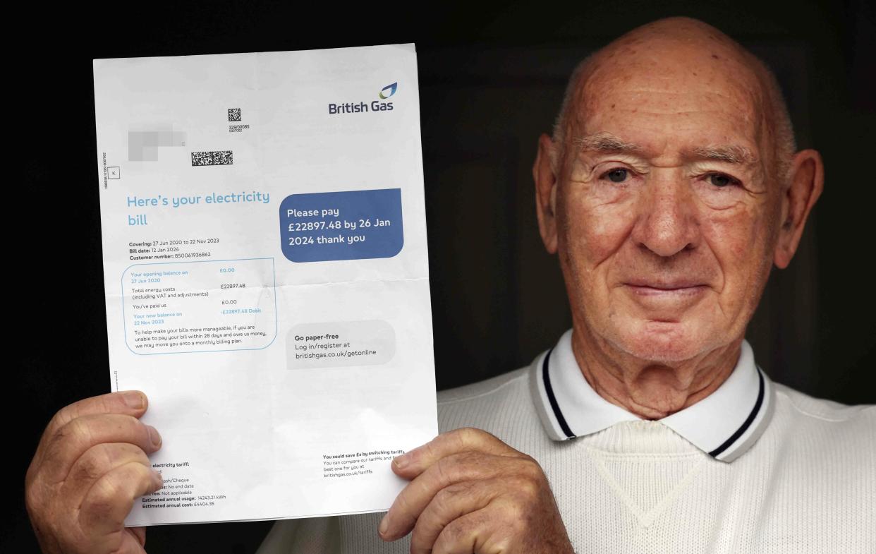 Pensioner Charlie Walton received a bill for nearly £23.000 from British Gas. (Reach)