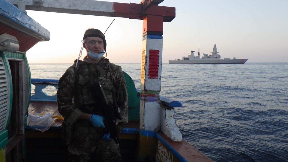 Ciaran Daniel, who was later diagnosed with cancer, in uniform working in the Navy. (PA Real Life)