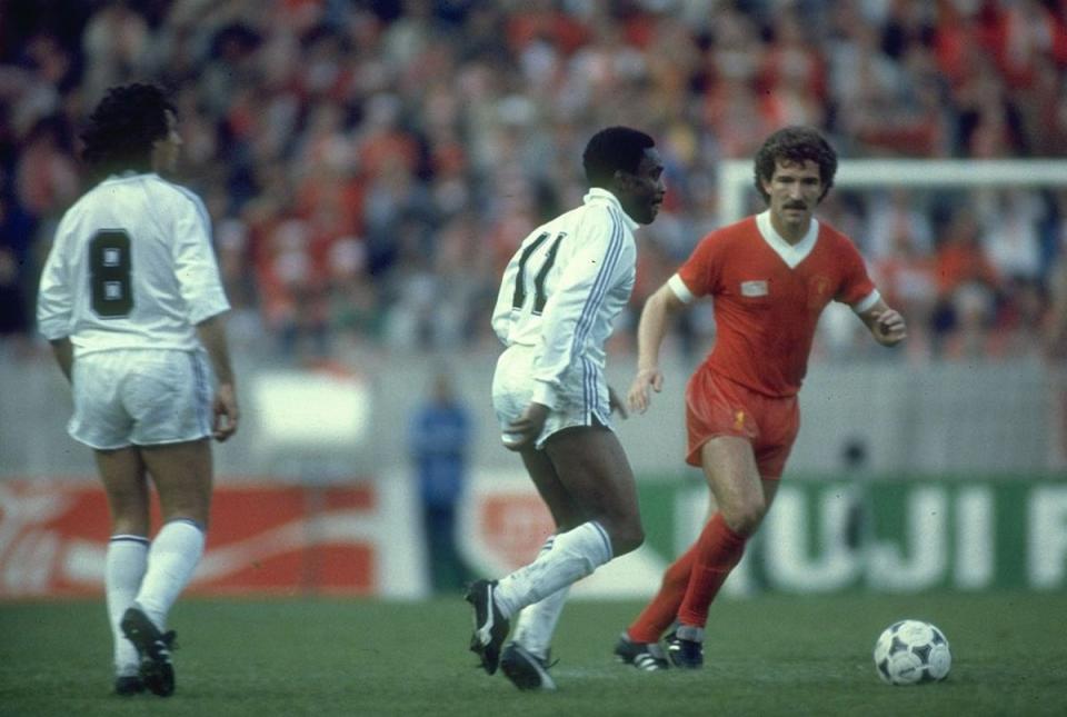 British invasion: Souness takes on Real Madrid’s Laurie Cunningham in the 1981 final (Getty)