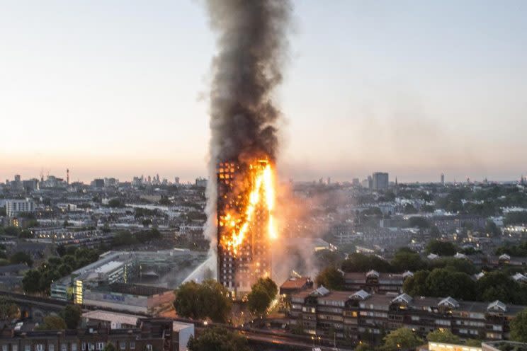 Screaming people were trapped as the blaze engulfed the 27-storey tower