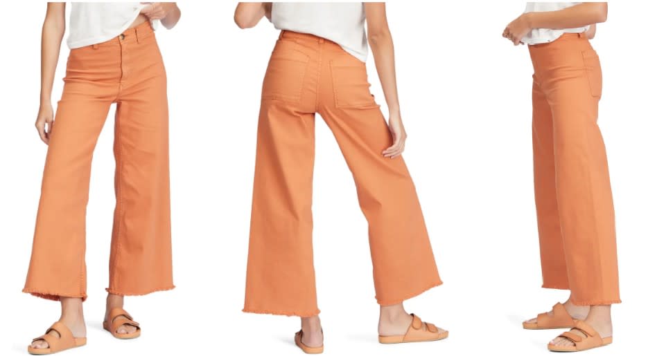 Billabong Free Fall Stretch Cotton Crop Wide Leg Pants - Nordstrom, $40 (originally $100)