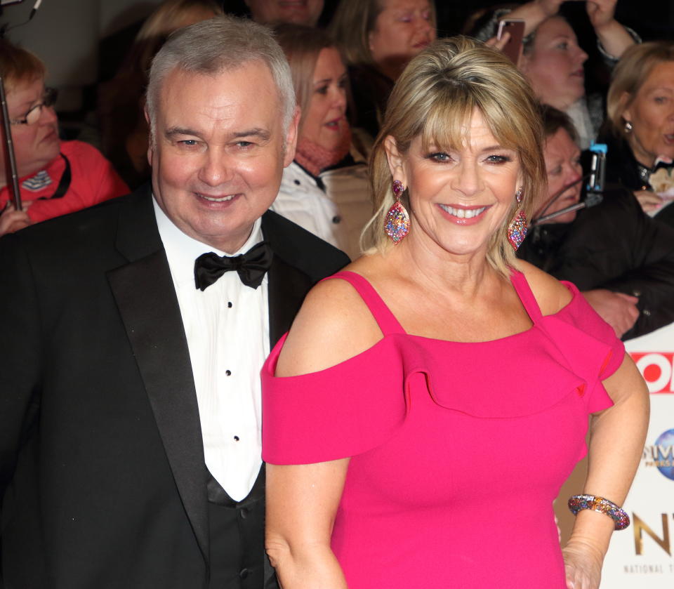 Eamonn Holmes and Ruth Langsford attend the National Television Awards 2020 at The O2 Arena in London. (Photo by Keith Mayhew / SOPA Images/Sipa USA)