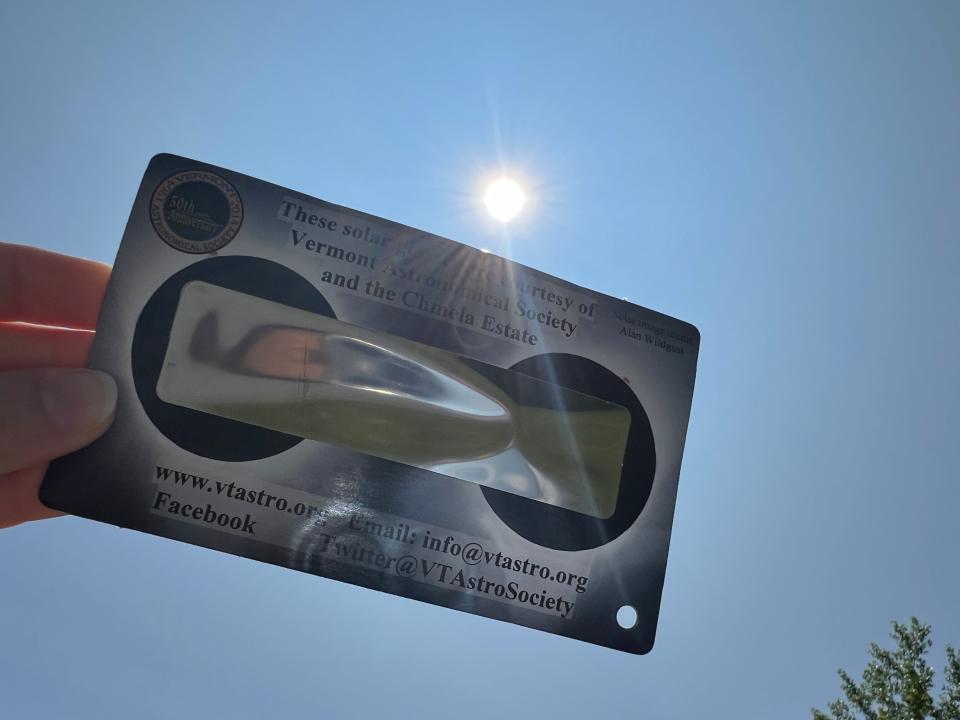 A solar viewer is another way to view the solar eclipse, as opposed to using solar glasses.