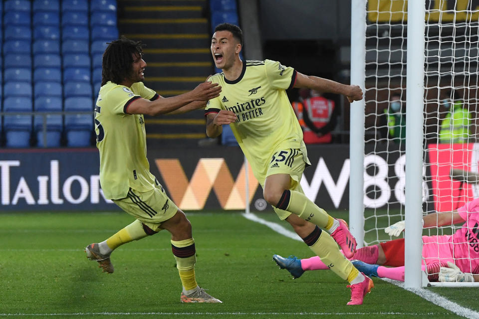 Gabriel Martinelli at the Premier League match at Selhurst Park, London. - Credit: Facundo Arrizabalaga/AP