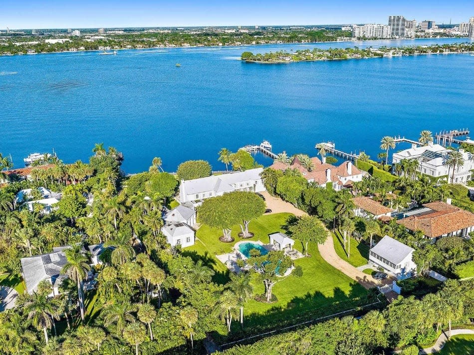 A 2-acre lakefront estate, center, at 854 S. County Road in Palm Beach sold in May for $63.43 million in a land-value transaction.