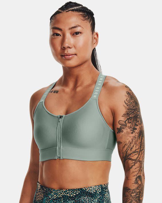 12) Women’s UA Infinity High Zip Sports Bra