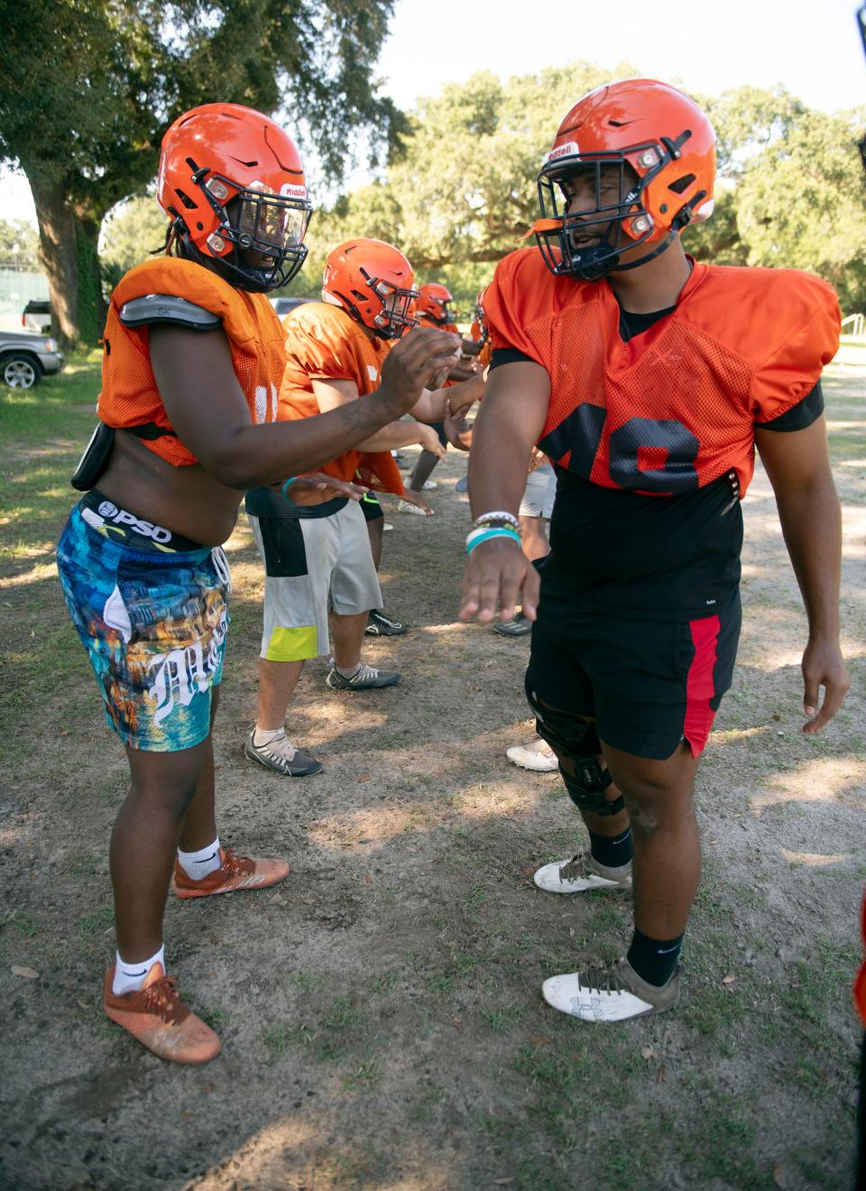 The Escambia football prepares for the 2023 football season as the team takes to the practice field on Thursday, Aug. 10, 2023.