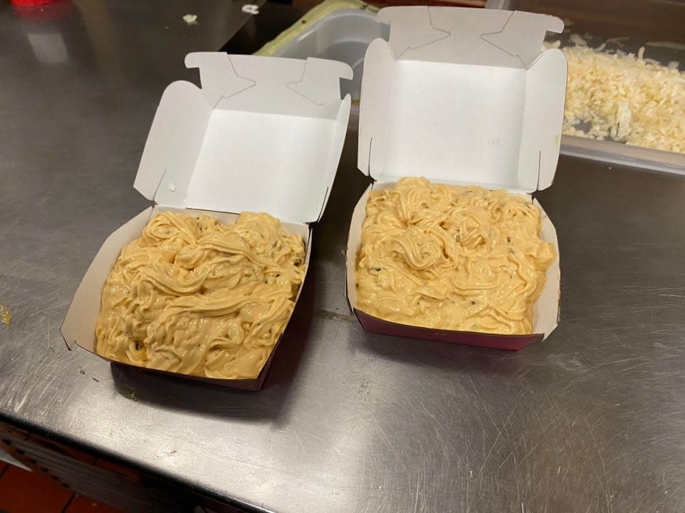 Two Big Mac boxes filled with Big Mac sauce only