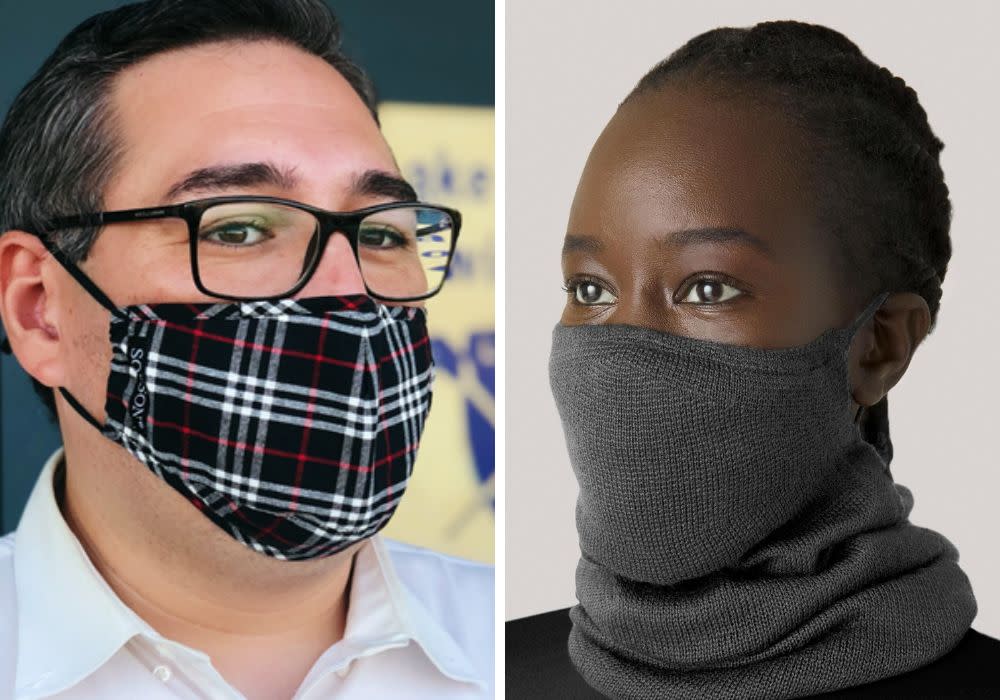 Face masks come in a variety of colors, fabrics and sizes. Find one that's right for you. (Photo: HuffPost)