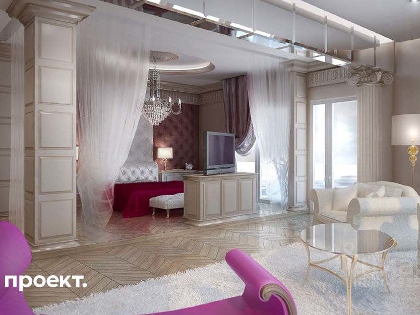 One of the bedrooms of Kabaeva's apartment.