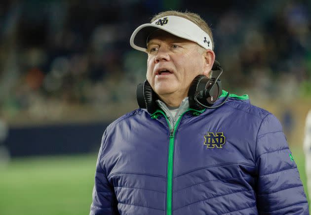 Brian Kelly's exit from Notre Dame for LSU has stirred up some bitter memories. (Photo: Michael Hickey via Getty Images)