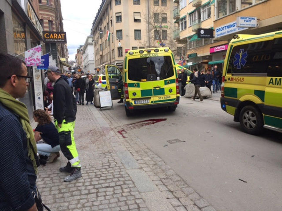 Truck rams into store in Stockholm