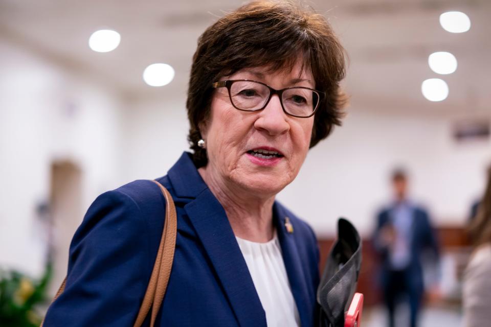 Sen. Susan Collins, R-Maine, a member of the Senate Judiciary Committee that confirms Supreme Court appointments, said in a statement that if a leaked draft opinion on abortion becomes the ruling of the court, "it would be completely inconsistent with what Justice (Neil) Gorsuch and Justice (Brett) Kavanaugh said in their hearings and in our meetings in my office."