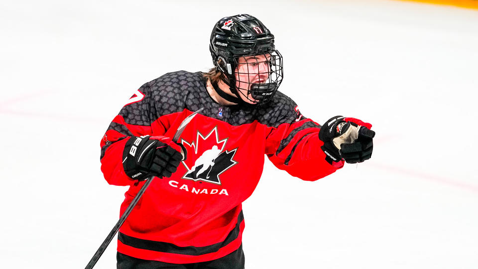 Macklin Celebrini looks like the top player in the 2024 NHL Draft class. (Photo by Jari Pestelacci/Eurasia Sport Images/Getty Images)