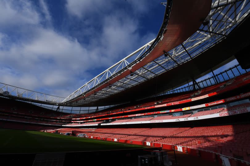 A general view of Emirates Stadium the Premier League match between Arsenal FC and AFC Bournemouth on May 04, 2024 in London, England.