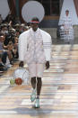 A model wears a creation for the Thom Browne mens Spring-Summer 2020 fashion collection presented in Paris, Saturday, June 22 2019. (AP Photo/Michel Euler)