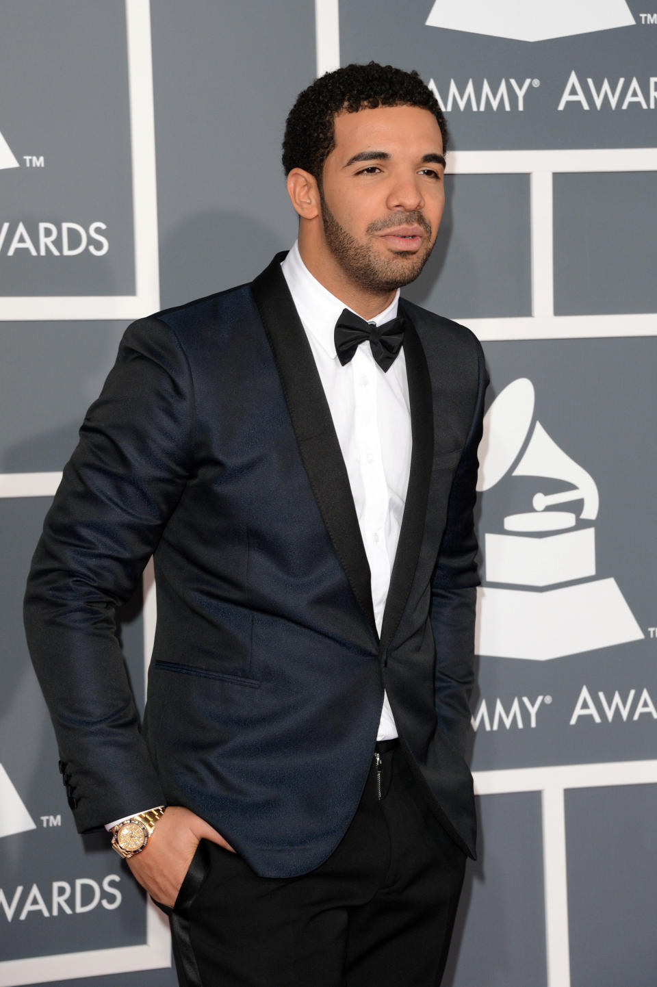 LOS ANGELES, CA - FEBRUARY 10:  Rapper Drake arrives at the 55th Annual GRAMMY Awards at Staples Center on February 10, 2013 in Los Angeles, California.  (Photo by Jason Merritt/Getty Images)