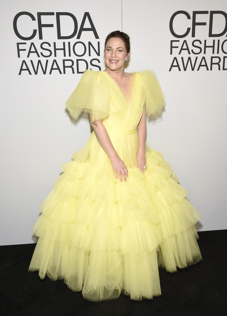 FILE - Drew Barrymore attends the CFDA Fashion Awards on Wednesday, Nov. 10, 2021, in New York. Barrymore turns 48 on Feb. 22. (Photo by Evan Agostini/Invision/AP, File)