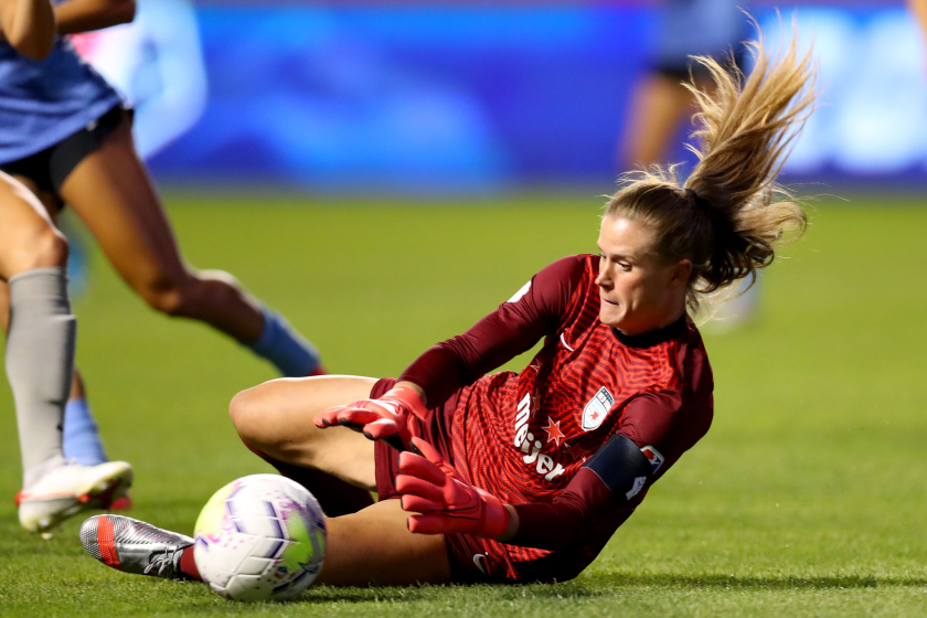 SANDY, UTAH - JULY 22: Alyssa Naeher #1 of Chicago Red Stars makes a save.