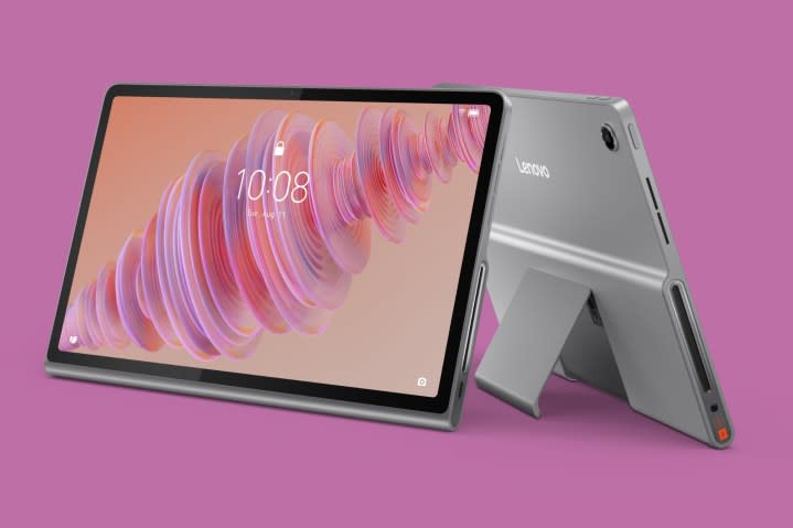 A render of the Lenovo Tab Plus Android tablet.
