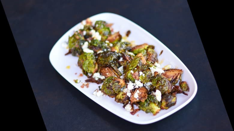 Brussels sprouts with cheese crumbles