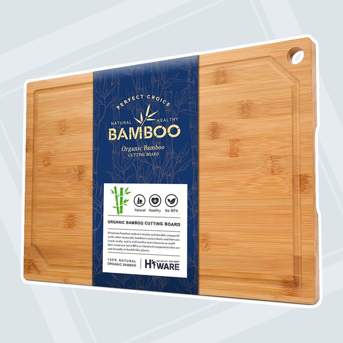 <a href="https://www.amazon.com/Hiware-Bamboo-Cutting-Kitchen-Organic/dp/B08LCXZ3WD/ref=sr_1_8?dchild=1&keywords=cutting+board+for+watermelon&qid=1627307181&sr=8-8" rel="nofollow noopener" target="_blank" data-ylk="slk:Cutting Board With Juice Grooves;elm:context_link;itc:0;sec:content-canvas" class="link rapid-noclick-resp">Cutting Board With Juice Grooves</a>