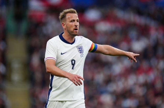 Harry Kane points during England's defeat to Iceland at Wembley