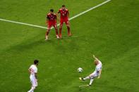 Soccer Football - World Cup - Group B - Iran vs Spain - Kazan Arena, Kazan, Russia - June 20, 2018 Spain's David Silva takes a free kick REUTERS/John Sibley