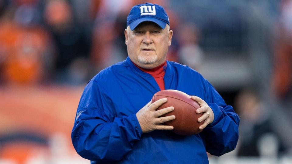 Oct 15, 2017; Denver, CO, USA; New York Giants linebackers coach Bill McGovern before the game against the Denver Broncos at Sports Authority Field at Mile High