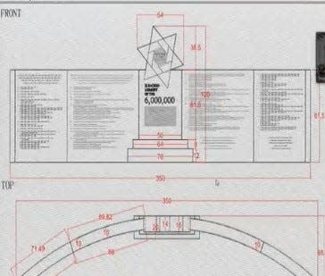 Proposed Holocaust Memorial Wall for Volcker Municipal Green at Teaneck Township Hall