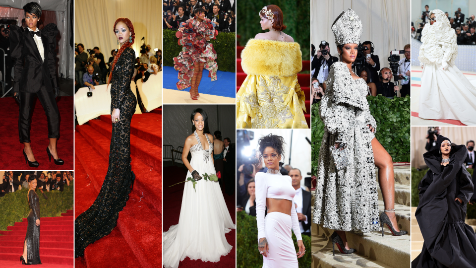 Rihanna's Metropolitan Museum of Art Costume Institute Benefit Gala looks through the years, from 2007 to 2023.