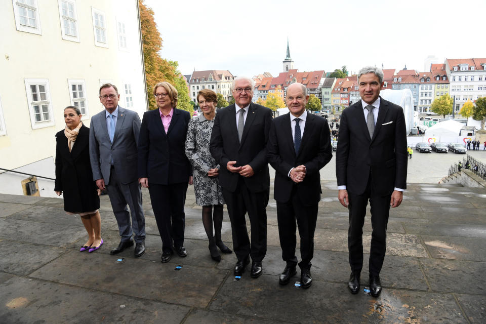 Politische Hochkaräter bei den Einheitsfeierlichkeiten in Erfurt. (Bild: Reuters)