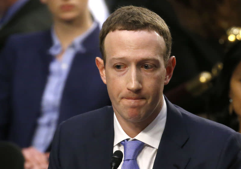 Facebook CEO Mark Zuckerberg listens while testifying before a joint Senate Judiciary and Commerce Committees hearing regarding the company’s use and protection of user data, on Capitol Hill in Washington, U.S., April 10, 2018. REUTERS/Leah Millis