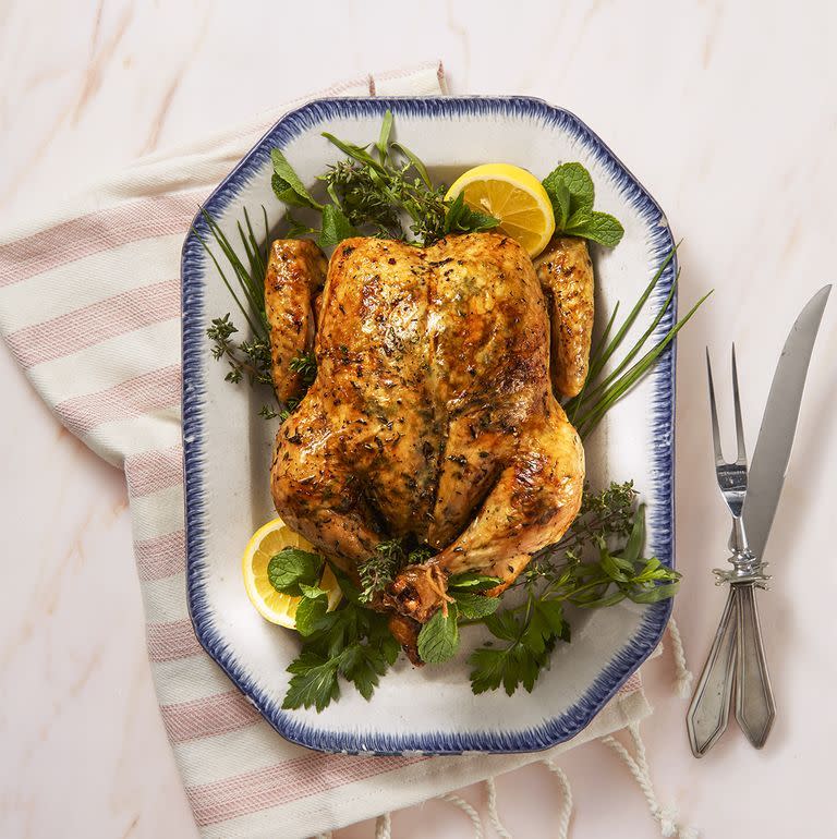 <p>Preparing a whole chicken is a sure way to impress at any dinner party or special occasion. </p><p><em><a href="https://www.womansday.com/food-recipes/food-drinks/a29131108/lemony-herb-roast-chicken-recipe/" rel="nofollow noopener" target="_blank" data-ylk="slk:Get the Lemony Herb Roast Chicken recipe.;elm:context_link;itc:0;sec:content-canvas" class="link ">Get the Lemony Herb Roast Chicken recipe. </a></em></p>