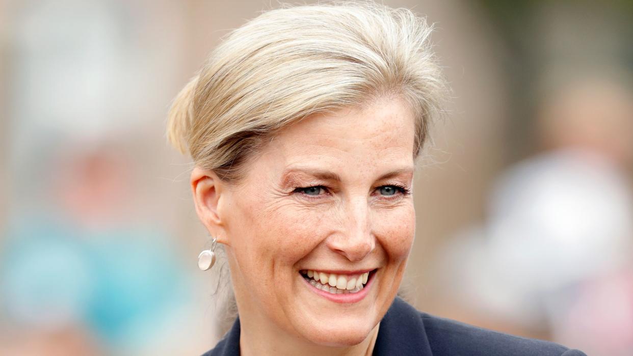 duchess sophie smiling in navy blazer