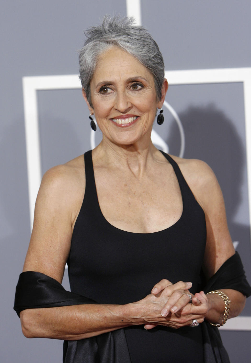 FILE - Joan Baez arrives for the 49th Annual Grammy Awards in Los Angeles on Feb. 11, 2007. Baez is the subject of a documentary titled, "Joan Baez: I Am a Noise." (AP Photo/Matt Sayles, File)