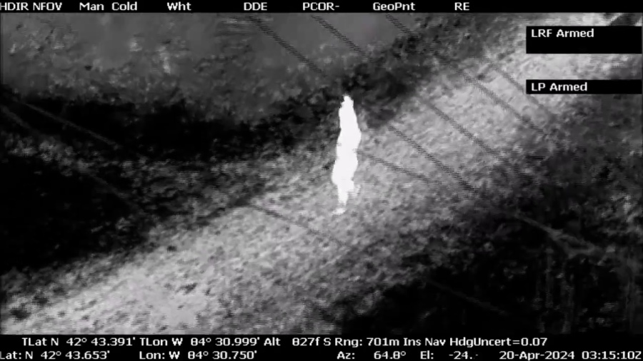 Video shows arrest of double homicide suspect in Lansing. (Video still: Michigan State Police)