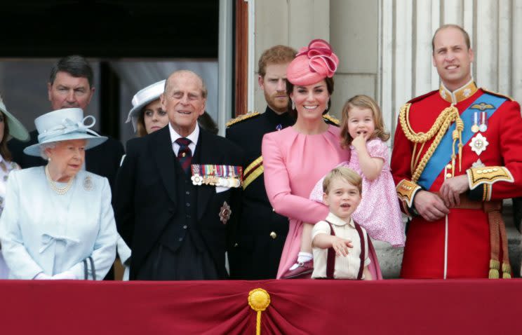 <i>Prince George and Princess Charlotte were spotted on the balcony of Buckingham Palace to celebrate the Queen’s 91st birthday [Photo: PA]</i>