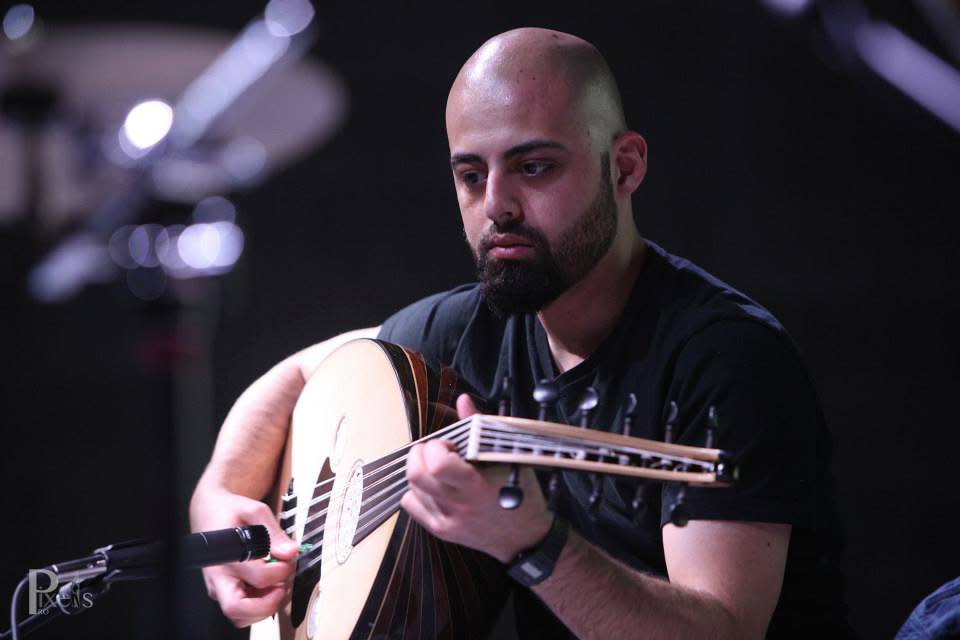 Wanees Zarour is a Palestinian-American virtuoso on the buzuq, which is like a lute with a fretted neck.