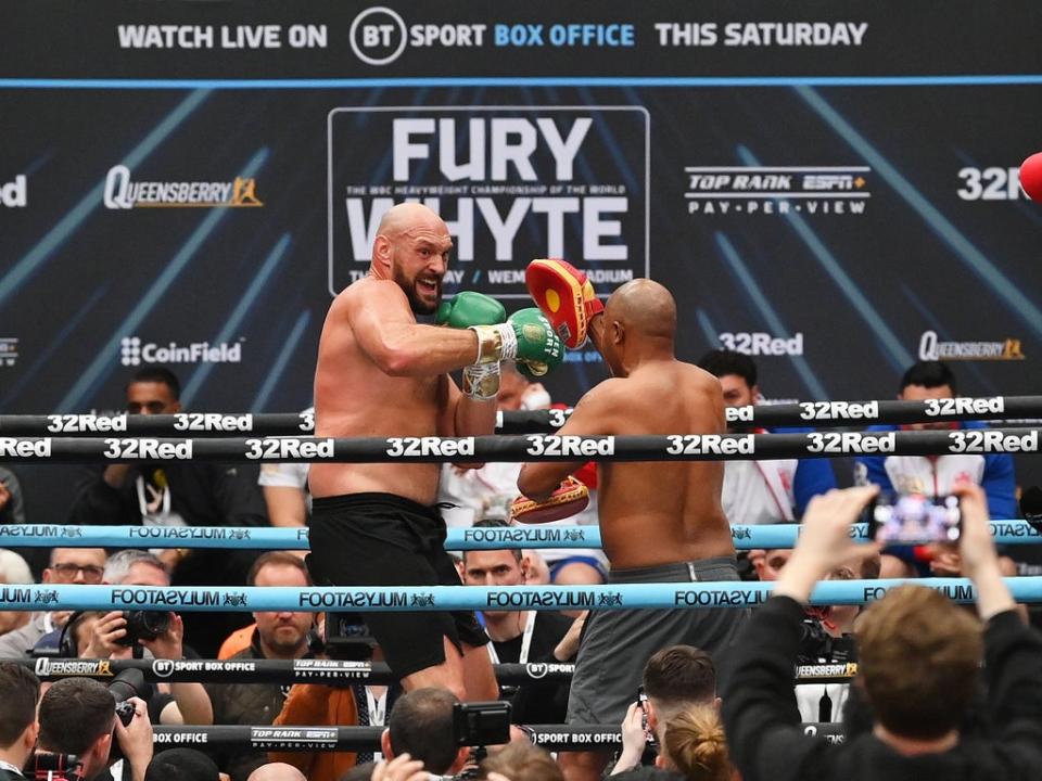 Tyson Fury during his open workout ahead of his fight with Dillian Whyte (Getty Images)