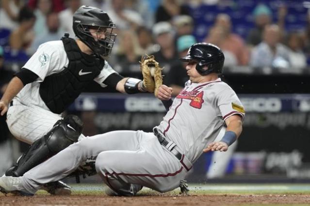 Stallings hits go-ahead double, Arraez homers twice in Marlins' 9-6 win  over Braves